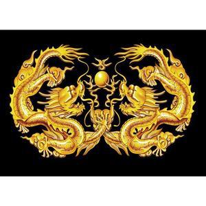 [OFM65RNO]황금 쌍룡도  패브릭  보석십자수 40x60