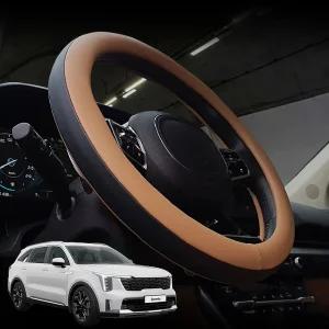 페이스리프트 쏘렌토 MQ4 자동차 고급 가죽 핸들커버 투톤 포인트