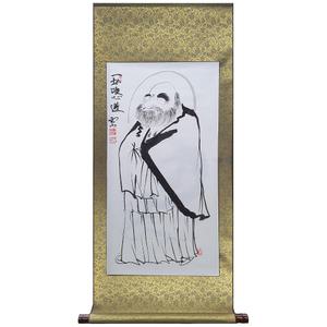 팔공산 갓바위 봉암 백남운 화백 전신 달마도 대형 족자 수제작 손그림 직접 그린 액운쫓는 달마도 족자 미륵 보살 동양화