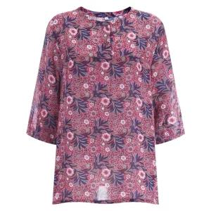 풍기인견 100 여성 7부 단추반오픈 오버핏 셔츠 블라우스 YF-WNB-12051-핑크