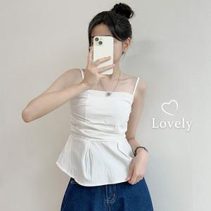 코키코키 / 끈조절/여신핏 프릴 셔링 나시 블라우스