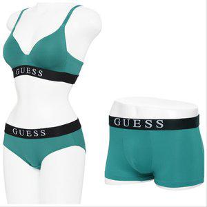 [게스언더웨어](대구신세계)(노와이어)쿨맥스 빅로고 포인트 커플속옷 세트DGR(GCWBR225DGR/GCWPT225/GC...