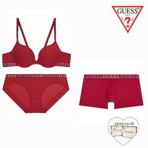 [게스언더웨어](의정부점)(선물포장) 게스 에센셜 풀컵 아웃밴드  레드 남여커플속옷세트(GLL1R2R01/GLL...