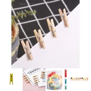 (100P세트) 사진 메모걸이 미니 나무집게 (2.5cm)/사진집게/사진집개/나무집개/사진걸이집게/인테리어집게