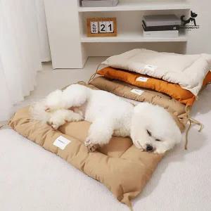 딩동펫 강아지 베이직 사각쿠션 고정끈 방석