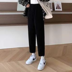 ONM 허리밴딩 하이웨스트 골지 9부팬츠 데일리 편한바지