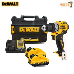 디월트 DCD701D2 12V 충전 컴팩트 드릴 드라이버 2.0Ah 배터리 2개 세트