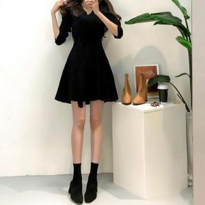 [트렌드스토어] 브이넥 플리츠 플레어 미니 랩스타일 청순한 미니원피스