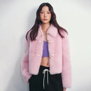 [LAP](광주신세계)토글 장식 롱헤어 퍼자켓 AQ4FJA61