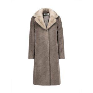 [벨리시앙](의정부점)밍크 배색 테일러드카라 알파카 울 롱코트_LC3404