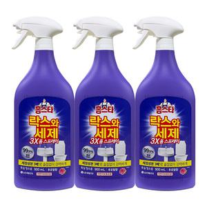 엘지생활건강 홈스타 락스와세제 3X 폼스프레이 후로랄향 900ml 3개 / 욕실청소 세정제