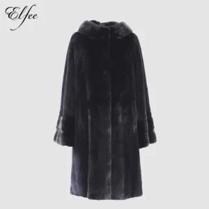 24FW 진도 엘페 휘메일 풀스킨 밍크 후드 코트- 블랙(EC14)