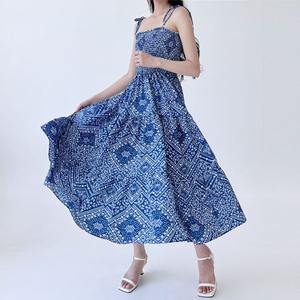 GSS DR121 썸 스모크 비치 여름 롱원피스 드레스