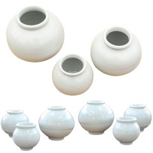 국산 미니 둥근 도자기 달항아리 1p 화분 옹기 백색 오브제 핸드메이드 수제 수공예