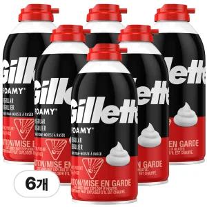 질레트 포오미 레귤러 쉐이빙폼 311g 6개 면도크림