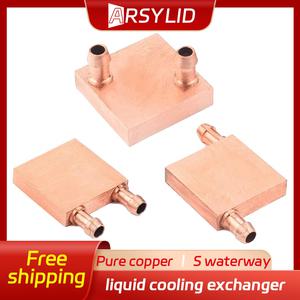 ARSYLID 순수 구리 수냉식 교환기 워터 블록 방열판 CPU GPU용 액체 냉각 40x40x10mm