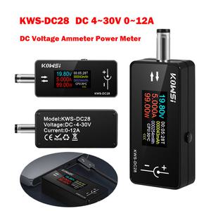 호환 DC4-30V 12A 전압 전류 테스터 KWS-DC28 인터페이스 LCD 0.96 인치 TFT 스크린 디지털 전압계 전류계