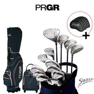 [PRGR]입문골프풀세트 정품 PRGR 프로기아 여성 SWEEP M16 12개구성 + PRGR 바퀴형 캐디백세트
