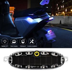 오토바이 라이트 1PC 태양 광 발전 10Led 스트로브 라이트 경고등 오토바이 자동차 전기 자동차 자전거에