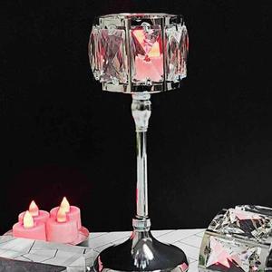 실버 캔들 유행빈티지 촛대 크리스탈 엔틱 홀더 M