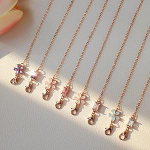 여자 얇은체인 페미닌 꽃무늬 마스크줄 목걸이_3