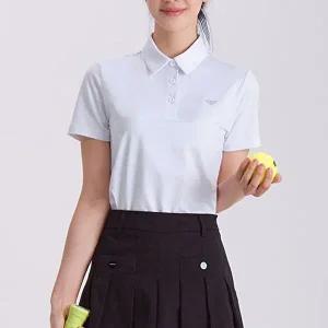 여성 여름 기능성 냉감 카라 반팔티 화이트 1P 골프복-WFE1D43