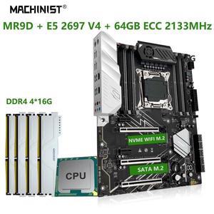 기계공 X99 마더보드 세트 LGA 2011-3 키트 Xeon E5 2697 V4 CPU, 8 슬롯 64GB DDR4 ECC 2133MHZ 메모리 NV