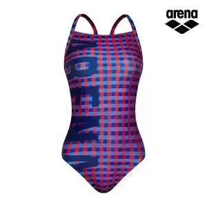 [아레나수영복] 하이틴체크 원피스 수퍼플라이백 A5SL1PL68RED