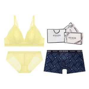 [게스언더웨어](타임스퀘어점패션관)모던 레이스 아웃밴드 브라렛 남여 커플속옷세트 ODWBR293YE868NY