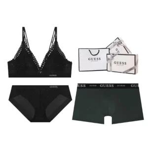 [게스언더웨어](타임스퀘어점패션관)모던 레이스 아웃밴드 브라렛 남여 커플속옷세트 ODWBR293BK863DGR