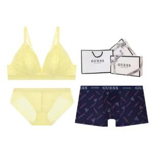 [게스언더웨어](타임스퀘어점패션관)모던 레이스 아웃밴드 브라렛 남여 커플속옷세트 ODWBR293YE867NY