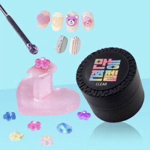 네일아트 손에 뭍지 않는 3D 투명 만능 쫀젤 15g 네일 네일아트재료 엠보젤 레진젤 diy젤 쪼물젤