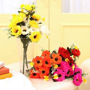 인테리어 조화 부쉬 꽃다발 장식 성묘 산소 꽃 프릴양귀비