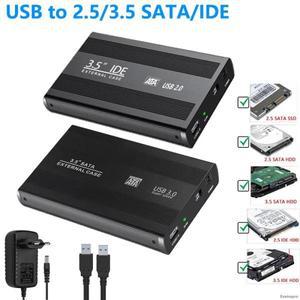 USB-SATA IDE HDD SSD 2.5/3.5 인치 어댑터 하드 드라이브 인클로저 USB3.0 케이스 외부 솔리드 스테이트