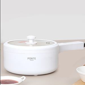 가정용 캠핑용 플로라 세라믹 멀티쿠커 화이트 1.6L 폰테 유선 전기 냄비 편수 라면 포트