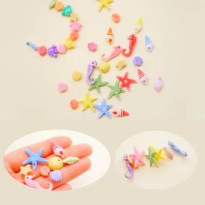 파스텔컬러 여름바다오브제 팔찌목걸이만들기재료 조개불가사리해마