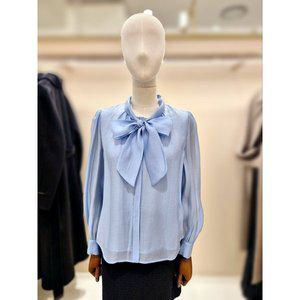 [케네스레이디](신세계 사우스시티)E565 EVBLPA9600 리본타이 프릴 쉬폰 블라우스