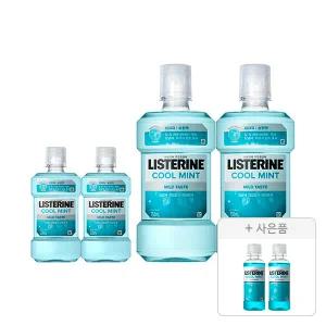 리스테린액 쿨민트 마일드 750ml, 2개 + 250ml, 2개 + 증정(쿨민트 100ml, 2개)