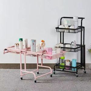 접이식 트롤리 3단 바스켓 틈새 이동식 선반 욕실