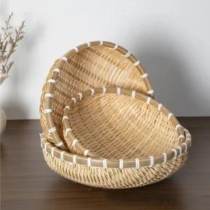 대나무 소쿠리 바구니 채반 세트 3p/전소쿠리/틀깨/만두/트레이/깊은/우드/다용도/전채반/튀김/건조/식당용