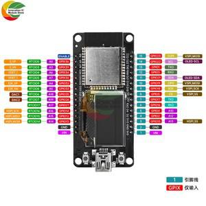 ESP-WROOM-32D 와이파이 개발 보드 모듈, ESP32, CH340C, 0.96 OLED 스크린, 노란색, 파란색 디스플레이, 3