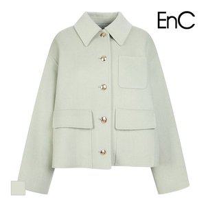 [EnC] 핸드메이드 포켓장식 하프코트_ENJH34T53AMT