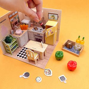 [문구티쳐] 토단(TD) 3D 입체 종이 퍼즐 미니스토어 (주방) 1인세트 DIY 장식소품 인형집 퍼즐놀이 학습교구활동 만들기수업