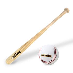 프로모릭스 나무 야구방망이 28인치(약 70cm)+야구공 세트 어린이 초등학생 배트