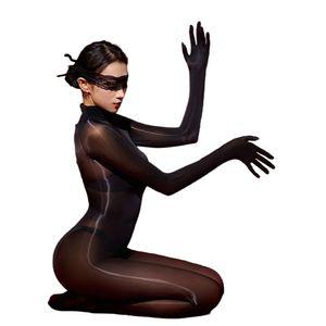 바디 섹시용 8D 빨간 오일 수트 팬티스타킹 전신 광택 투명