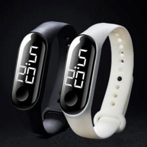 디지털 시계 방수 LED 터치 실리콘 밴드 스포츠 야간 발광 손목시계