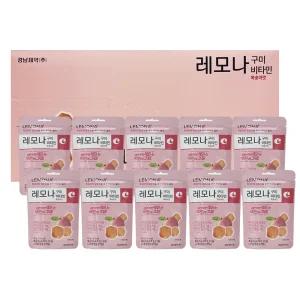 경남제약 레모나구미 복숭아맛 씹어먹는 비타민C 비타민B 젤리 건강한 간식 43g 10개 TB