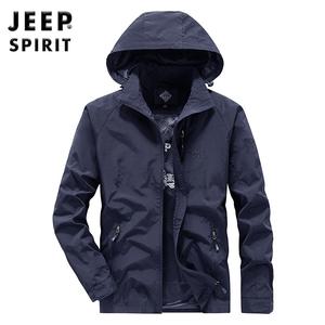 JEEP SPIRIT 봄 여름 가을 바람막이점퍼 빅사이즈 등산모자 남자 재킷