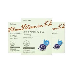닥터린 초임계 비타민K2 D3 프리미엄 300mg 30정 3개/mj