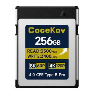 256GB CFExpress 4 0 타입 B 메모리 카드 3500MB/s 읽기 속도 및 3400MB/s 쓰기 , RAW 8K/4K 비디오 녹화에